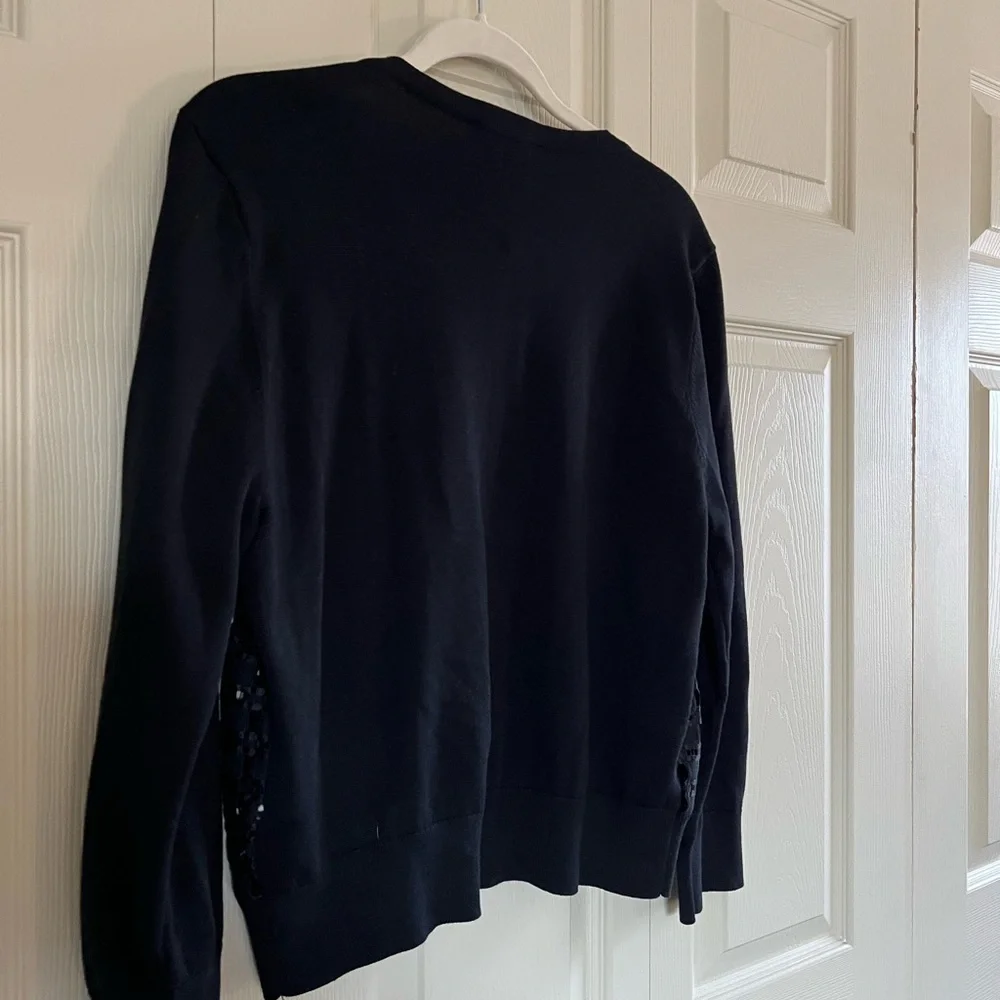 NWT DKNY Cardigan Sweater - Open Lace Front Bolero Black Womens - Large. - Picture 9 of 9